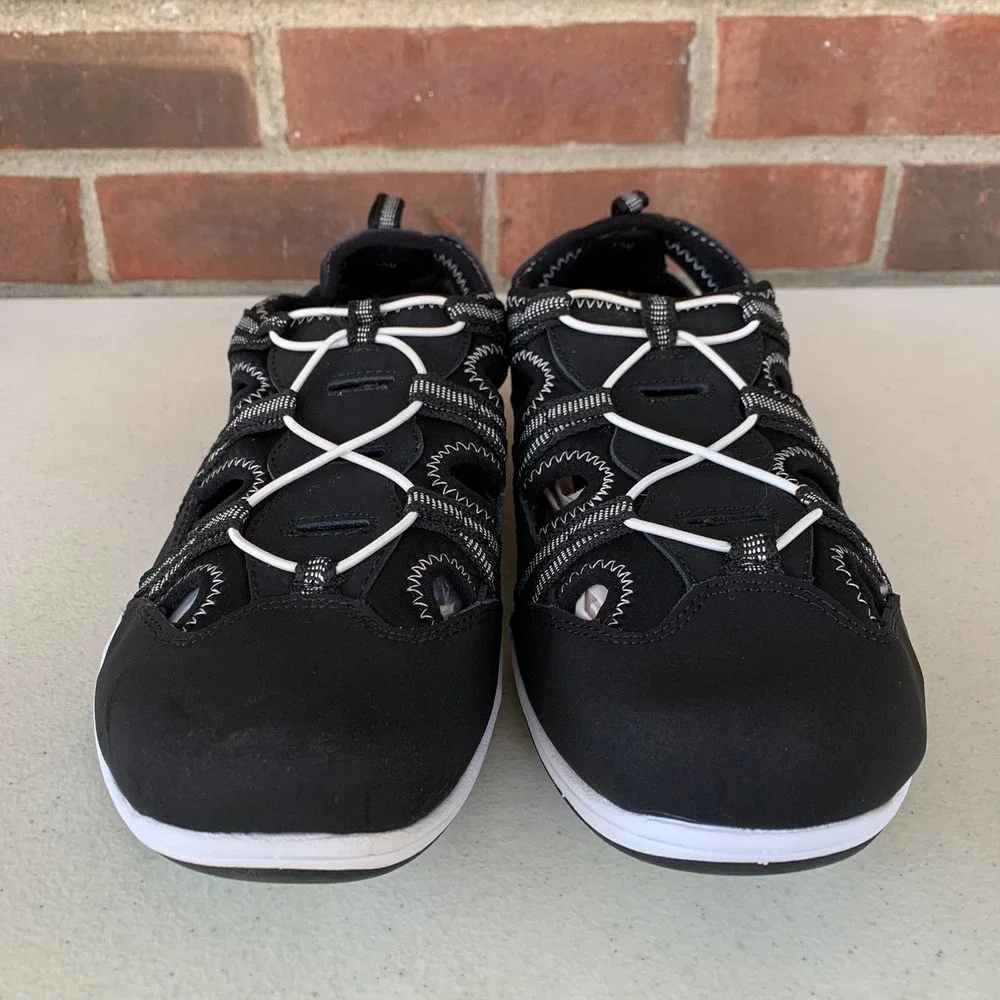 East Street Black Suede Closed Toe Cord Slip-on Sport Sandal Women's size US 10M - Picture 4 of 9